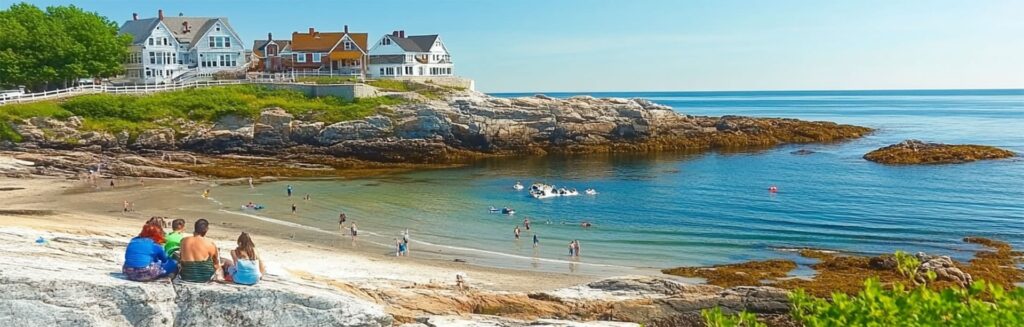 a beautiful, sunshiney summer daay on the New England coast