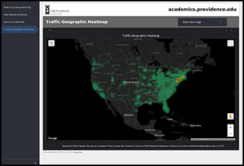 Example of a geographic web traffic heatmap