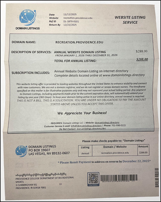 example of a scam solicitation letter
