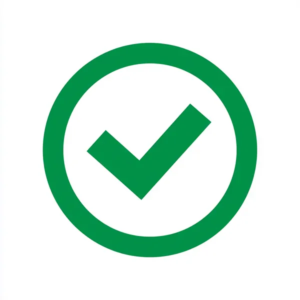 a green check
